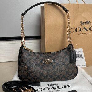 Coach Teri Shoulder Bag in Signature Canvas Brown/Black